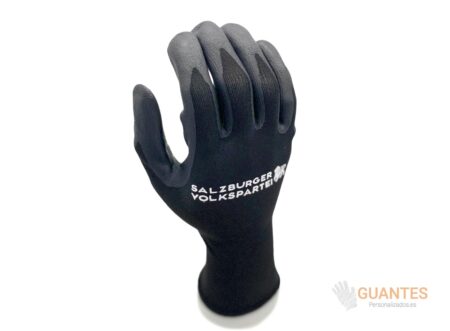 guante de trabajo nylon y nitrilo negro personalizado GP121